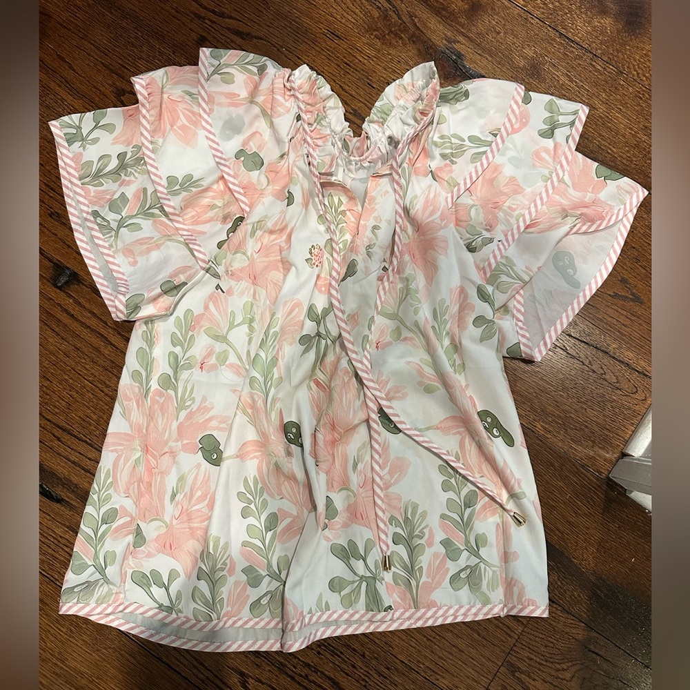 Daisy Pink and Green Floral Blouse